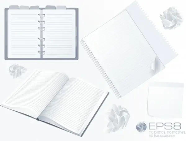 notebook templates modern 3d flat sketch