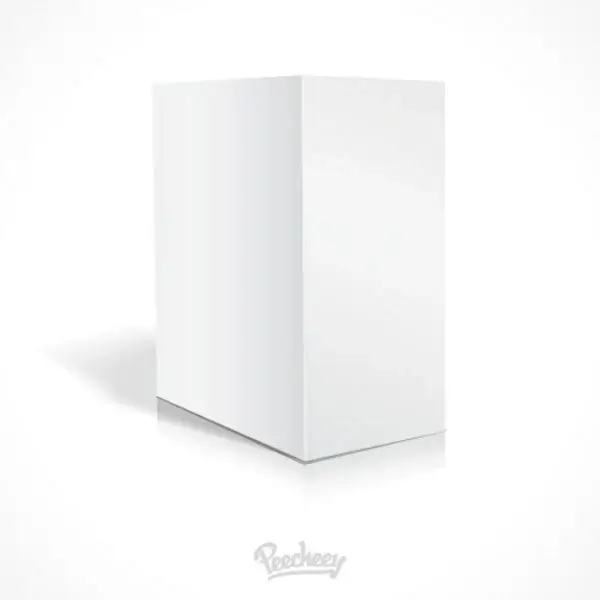 blank white cardboard box template