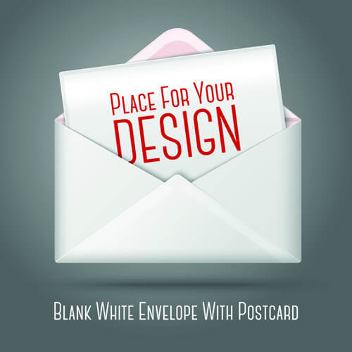 blank white envelopes with postcard vector
