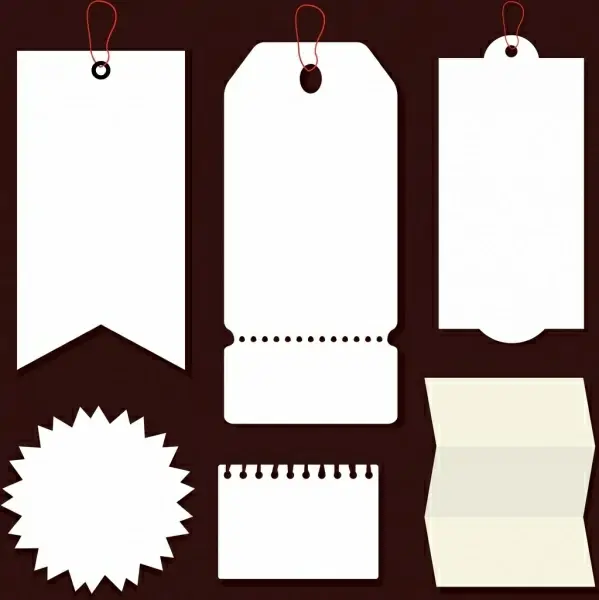 blank white paper collection various shaped types