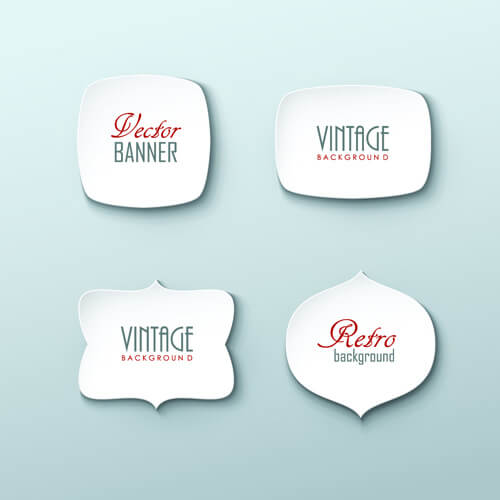 blank white paper labels vector