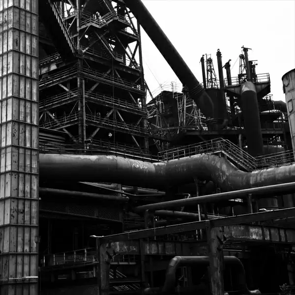 blast furnace duisburg black and white