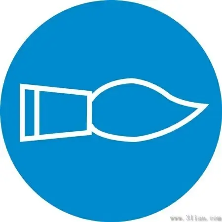 blue brush head icon vector