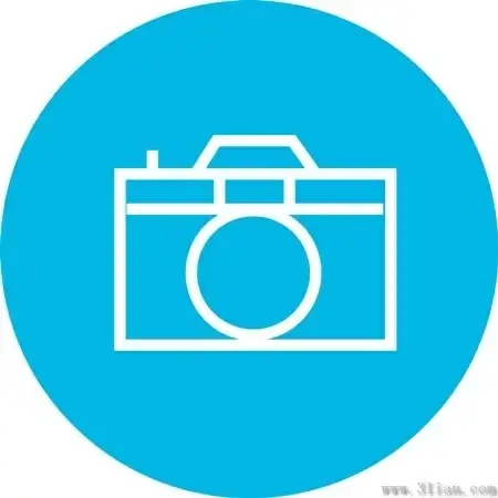 blue camera icon vector