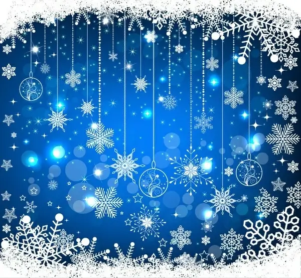 blue christmas background vector illustration