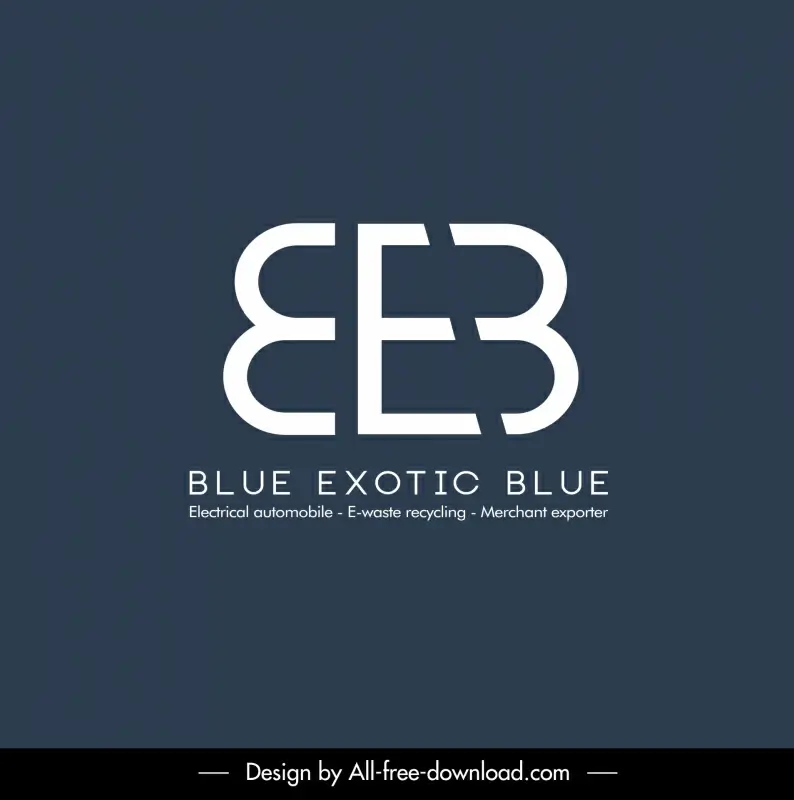blue exotic blue logotype elegant symmetric flat texts decor