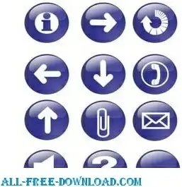 Blue Glossy Icon Buttons