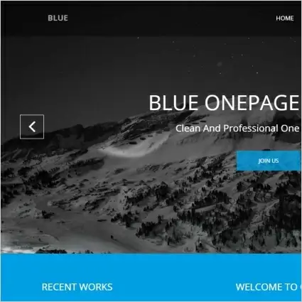 blue one page website template