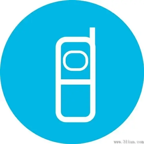 blue phone icon vector