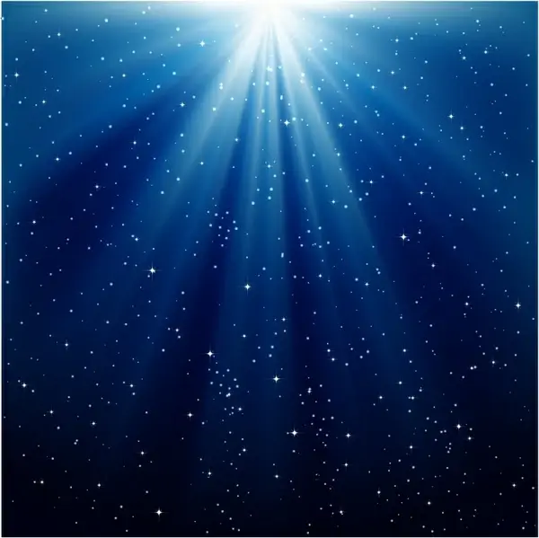 Blue Rays of Light and Stars 