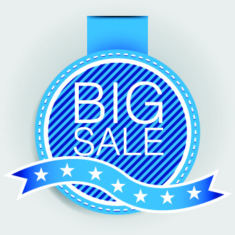 blue sale labels vector set