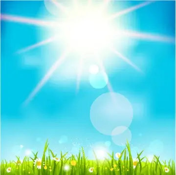 Blue sky and sun nature background Vectors graphic art designs in ...