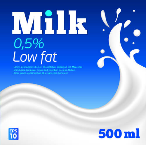 blue style milk poster creative vector