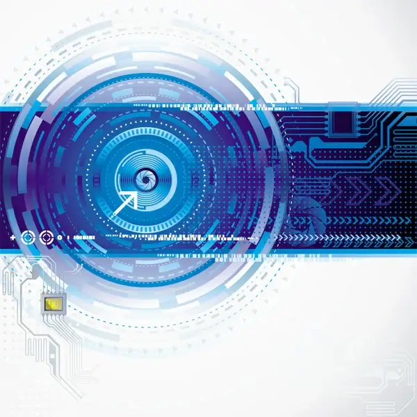 blue technology elements vector background
