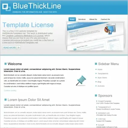 Blue Thick Line Template