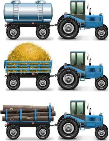blue tractor creative vector
