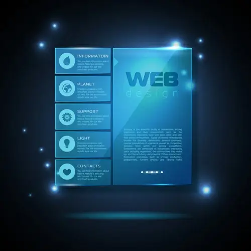 blue web infographics template design vector