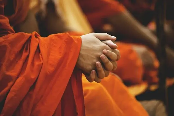 meditation moment of buddhist monk