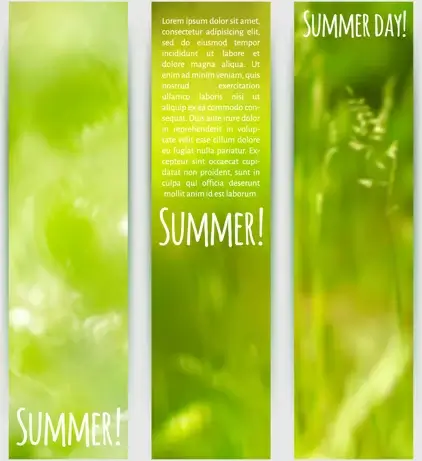 blurred green summer banner vector