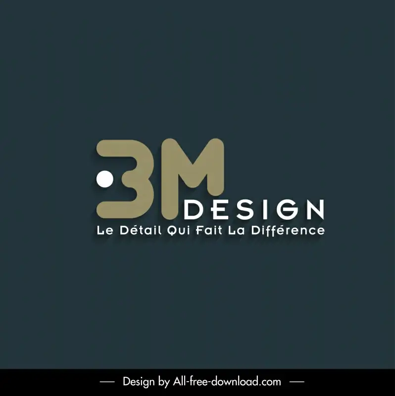 bm design logo template flat modern texts sketch