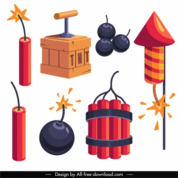 bomb weapon design elements classic explosive types sketch