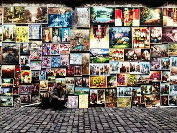 bookstore city color commerce display graffiti