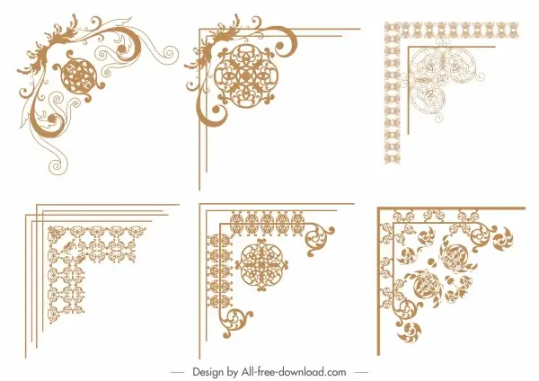 border elements templates elegant classical symmetric flat decor