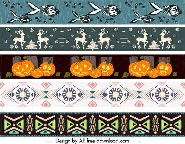 border templates tribe animal halloween themes repeating design