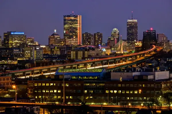 boston skyline from malone park chelsea