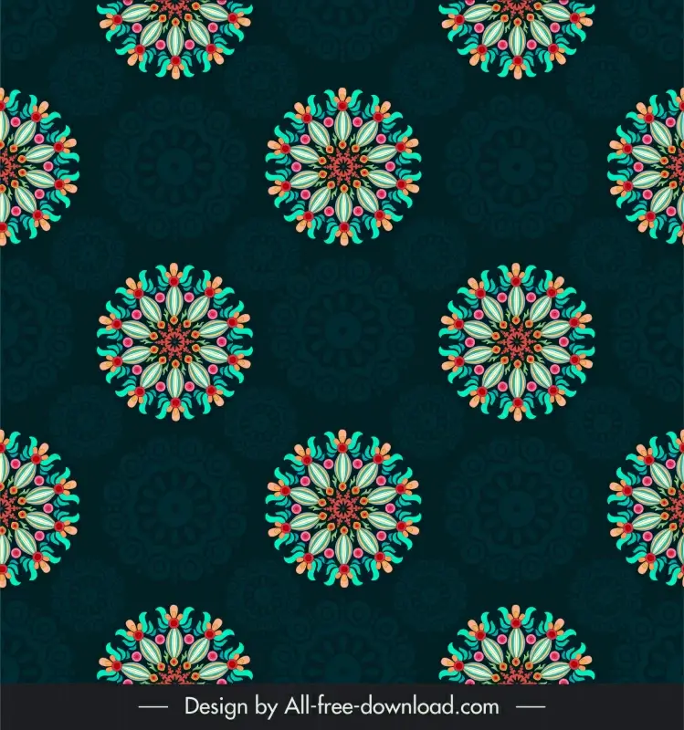 botanical mandala pattern elegant classical repeating petals decor
