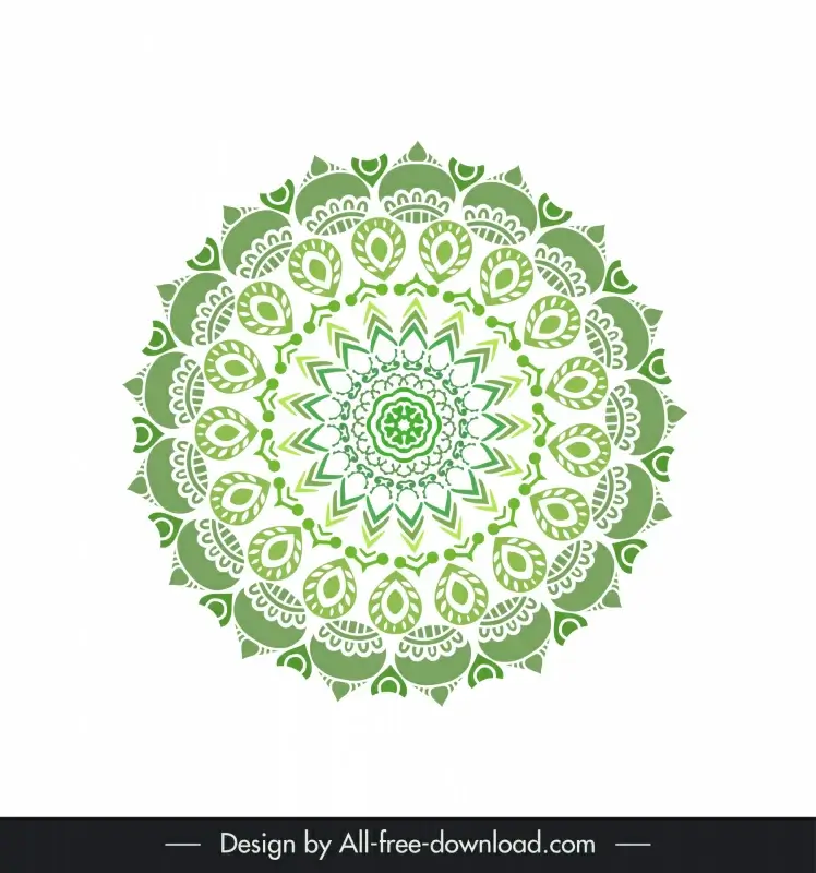 botanical mandalas logotype classical symmetric illusion circle shape design