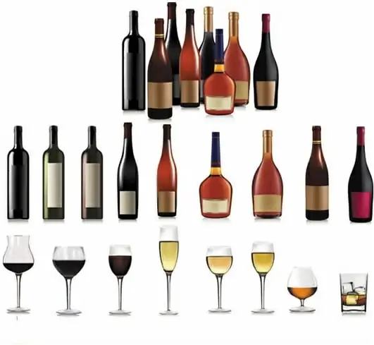 wine design elements bottles glasses sketch modern design
