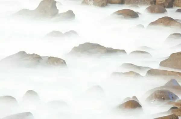 boulders in the surf