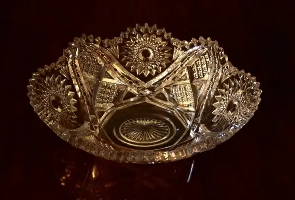 bowl cut glass dish