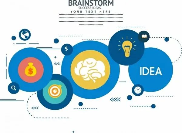 brainstorming infographic circles decoration various symbols