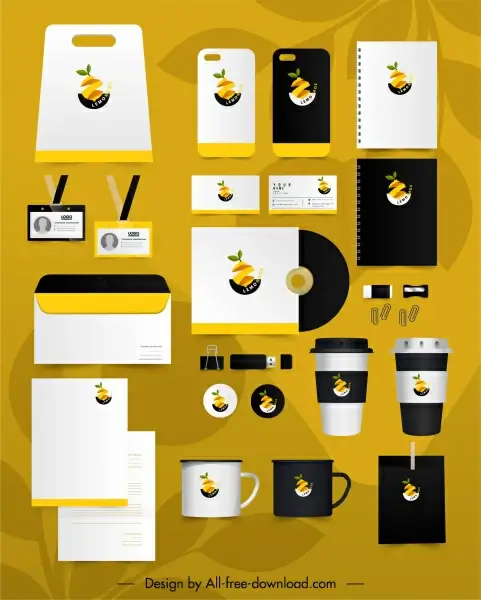 branding identity sets lemon cut logo decor