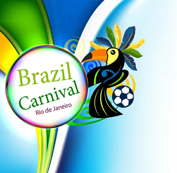 brazil carnival postcard flyer background design parrot
