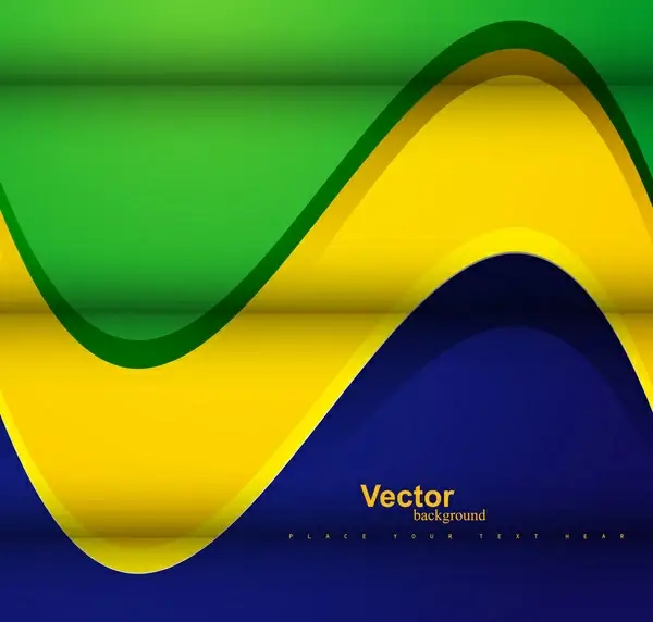 brazil flag concept colorful stylish wave vector background illustration