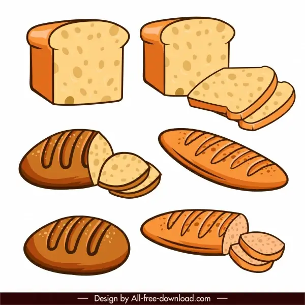 bread design elements classical handdrawn sketch