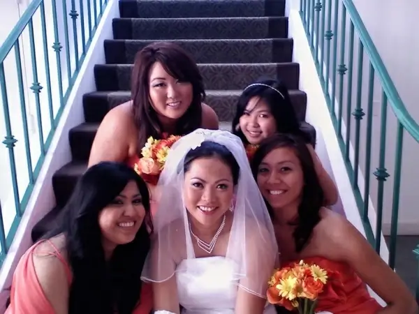 bride and bridesmaids