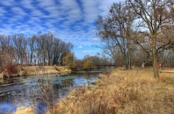 bridge in the distance on the ice age trail wisconsin 