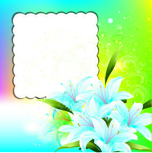 bright background with flowers design vector