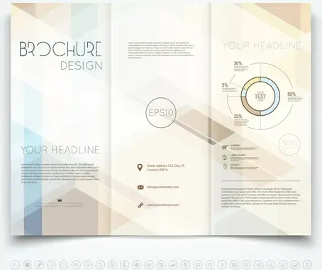 bright brochure folding cover design vector