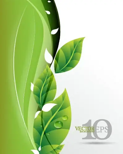 bright green leaves backgrounds vector graphics
