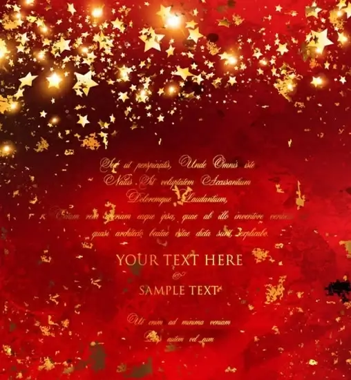 xmas card template dynamic twinkling golden red stars