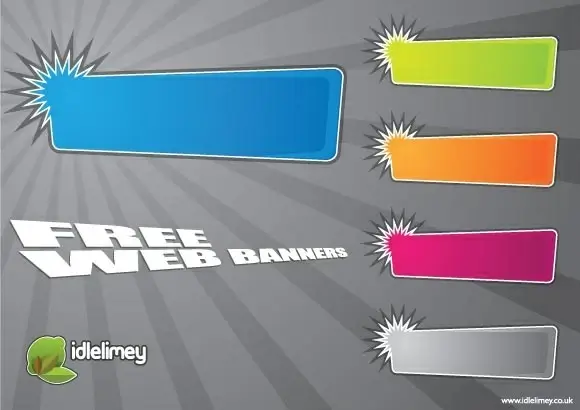 web banners design with colored horizontal style