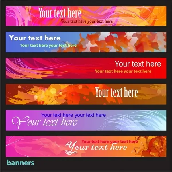 decorative banner templates colorful dynamic grunge abstract watercolor