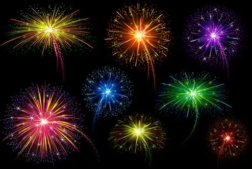 brilliant holiday fireworks vectors set 