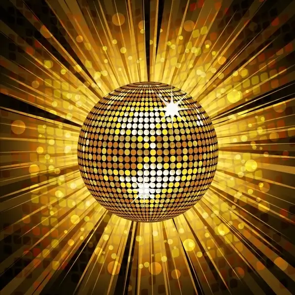 disco ball background twinkling golden dynamic design