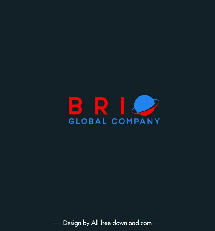 brio global company logo template flat contrast globe texts decor